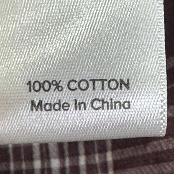 Evereve Shirt Womens Small Burgundy Plaid Ruffle Trim Button Front Long Sleeve - Picture 7 of 8